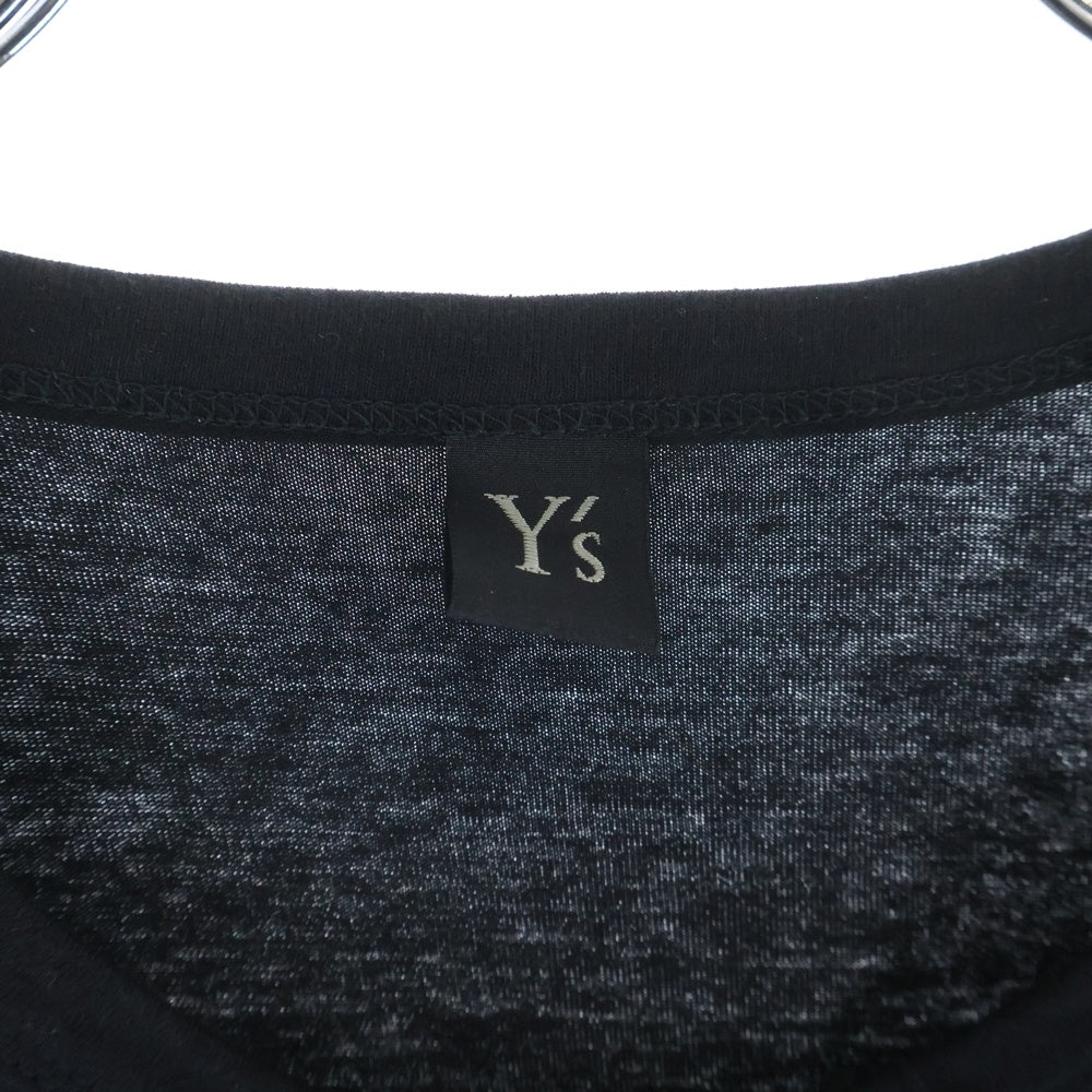 Y's(ワイズ) 18SS 反転箔 ロゴプリントデザイン コットン ワンピース レディース ブラック YE-T19-676