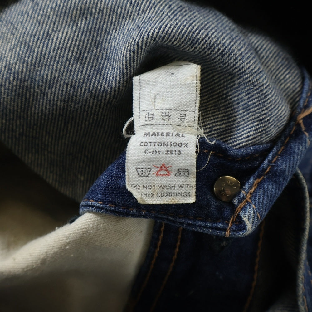 BIG JOHN(ビッグジョン) ロゴパッチ マルチポケット デニムオーバーオール ツナギ インディゴ 02212