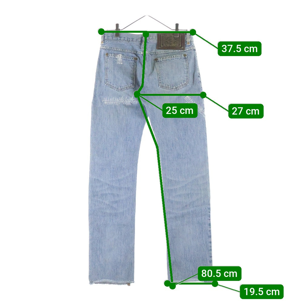 DOLCE & GABBANA(ドルチェアンドガッバーナ) 03SS ダメージ加工 ジップフライデニムパンツ ジーンズ インディゴ SDP61 8510
