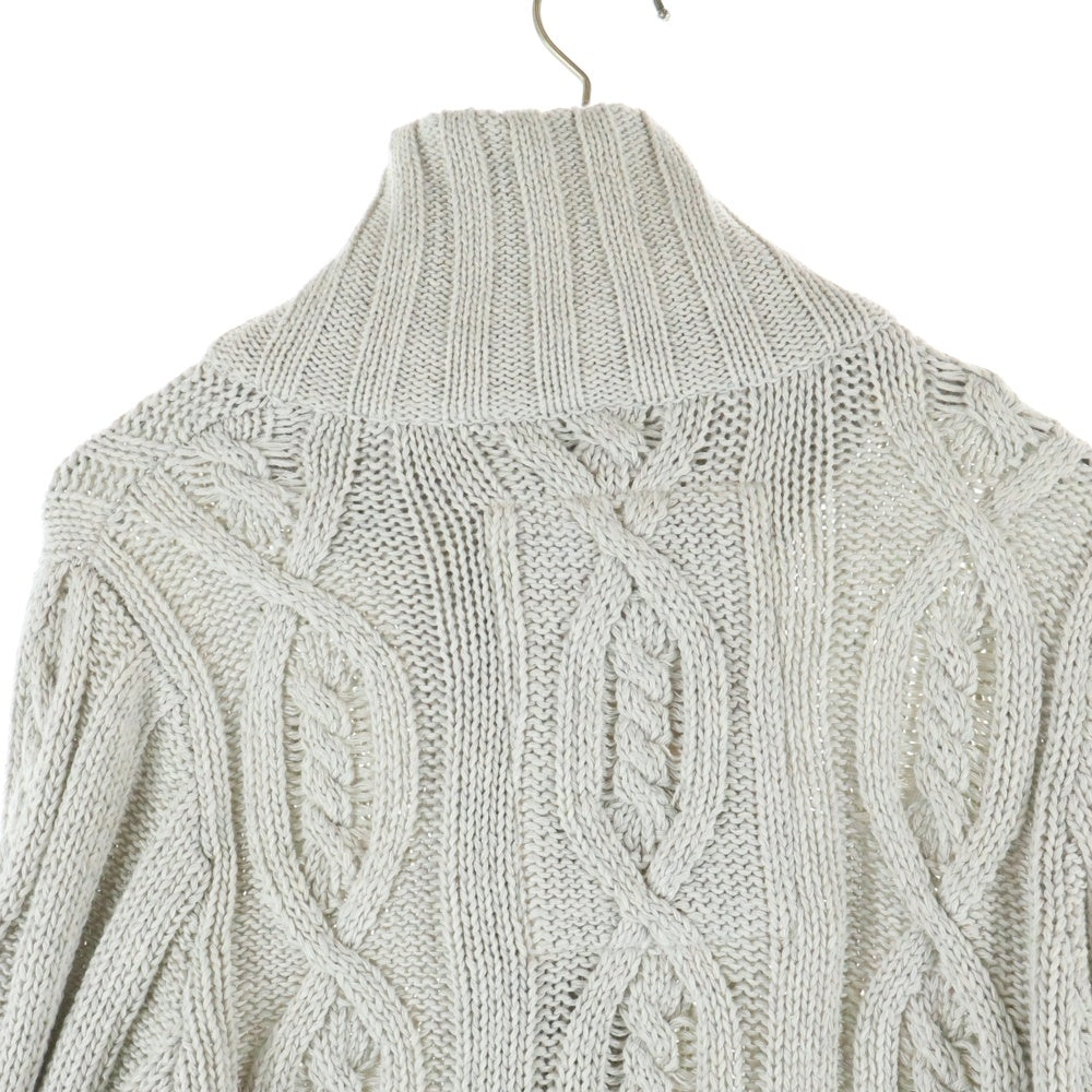 Abercrombie&Fitch(アバクロンビーアンドフィッチ) ウール混 ローゲージ アクリルニットカーディガン グレー