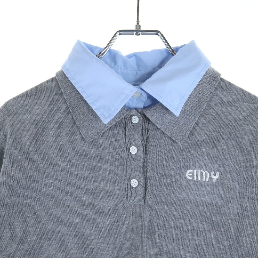NO BRAND(ノーブランド) EIMY ISTOIRE エイミーイストワール ダブルカラーデザインニット セーター グレー/ブルー レディース 1124611684