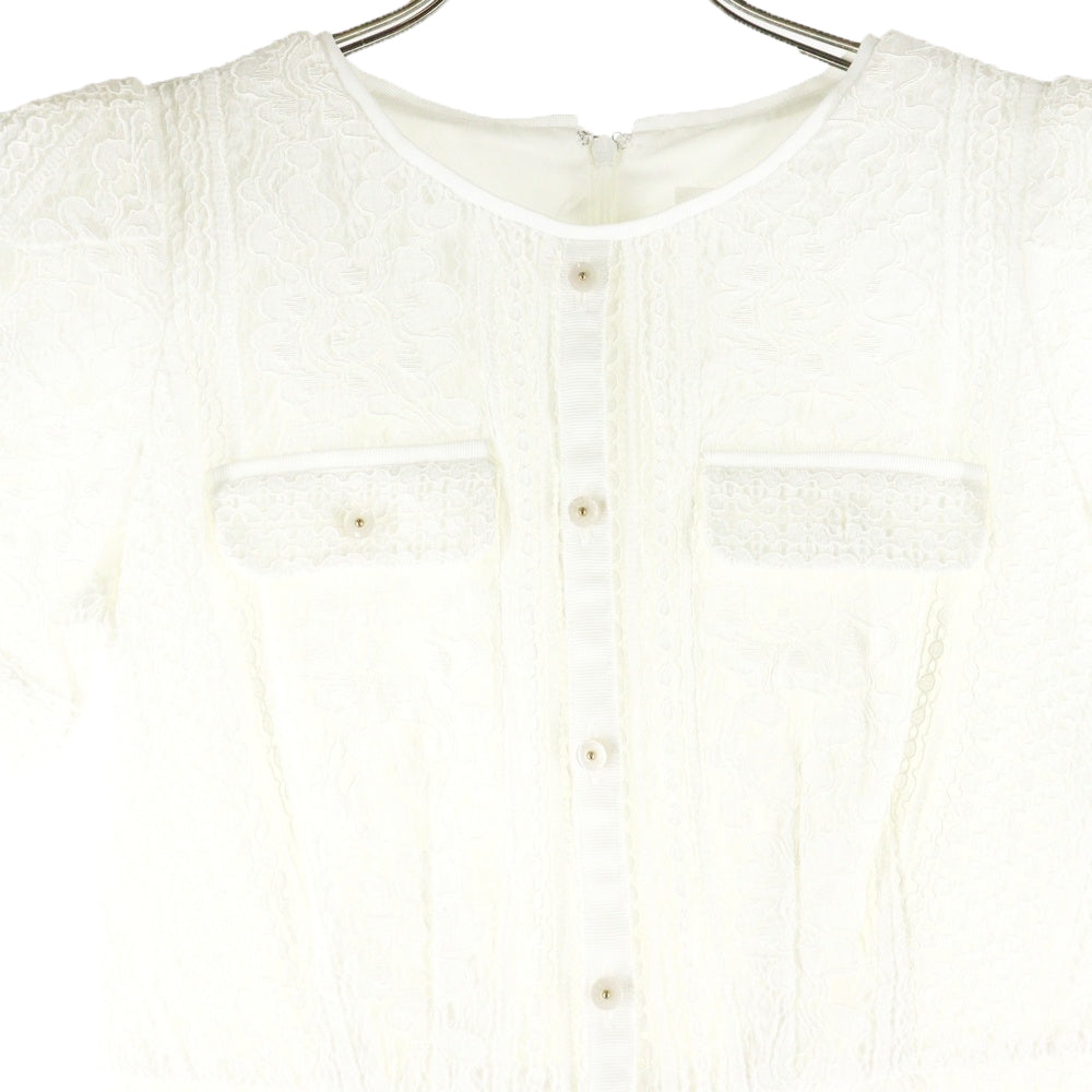 Her lip to(ハーリップトゥ) Her lip to ハーリップトゥ Le Royal Monceau Lake Dress ル ロイヤル モンソー レース装飾 半袖ロングワンピース ホワイト レディース 1251305122