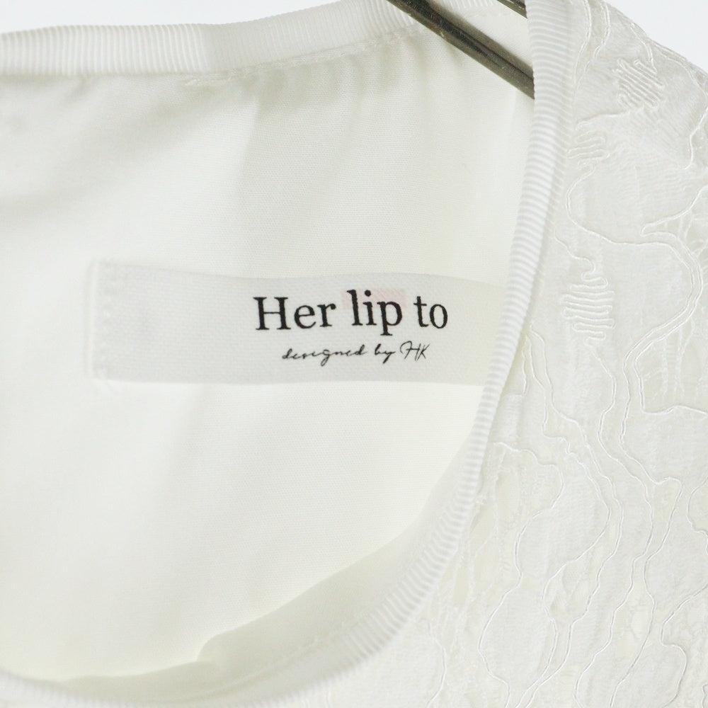 Her lip to(ハーリップトゥ) Her lip to ハーリップトゥ Le Royal Monceau Lake Dress ル ロイヤル モンソー レース装飾 半袖ロングワンピース ホワイト レディース 1251305122