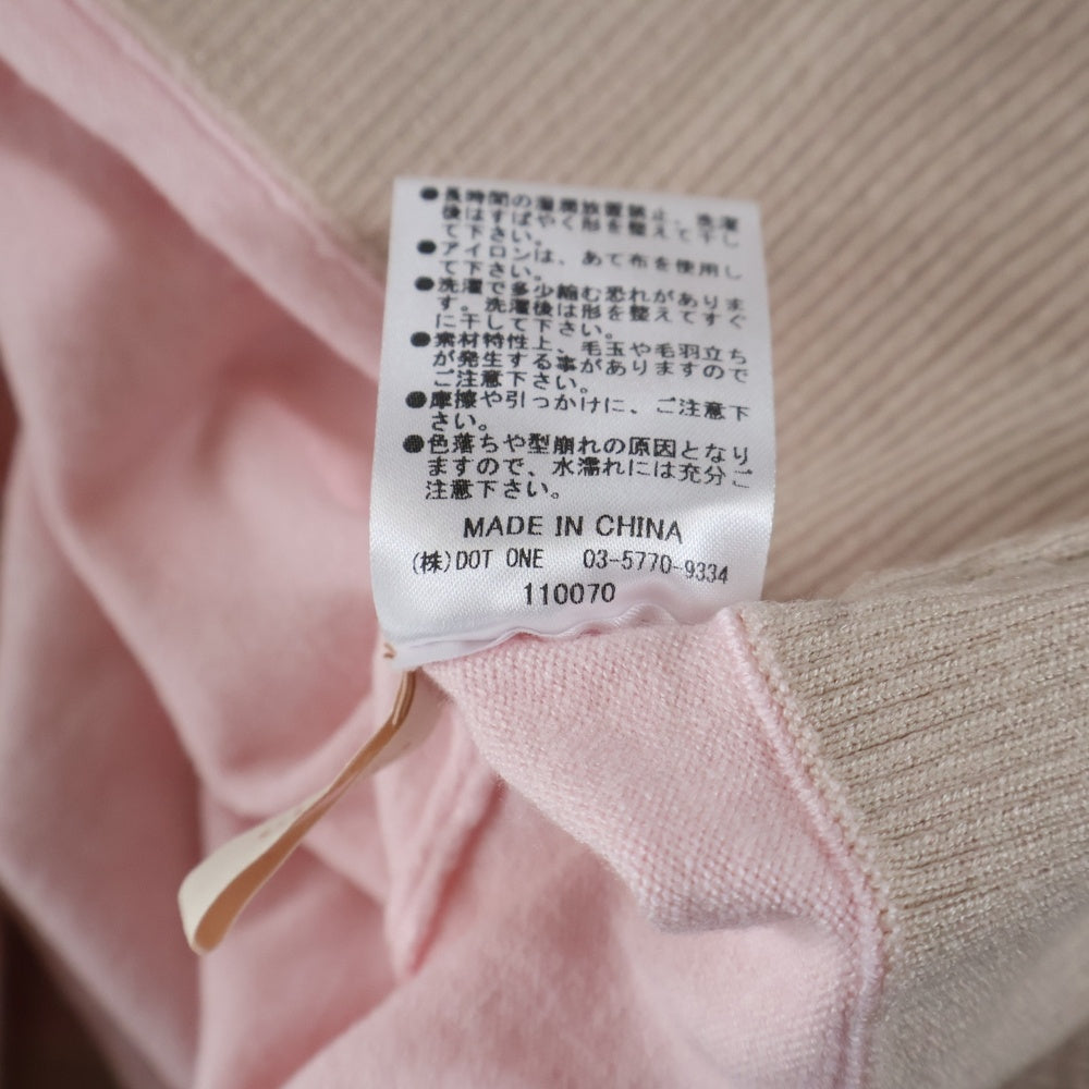 NO BRAND(ノーブランド) EIMY ISTOIRE エイミーイストワール シャツドッキング レイヤードニット セーター ピンク/ホワイト レディース 1125111283-1