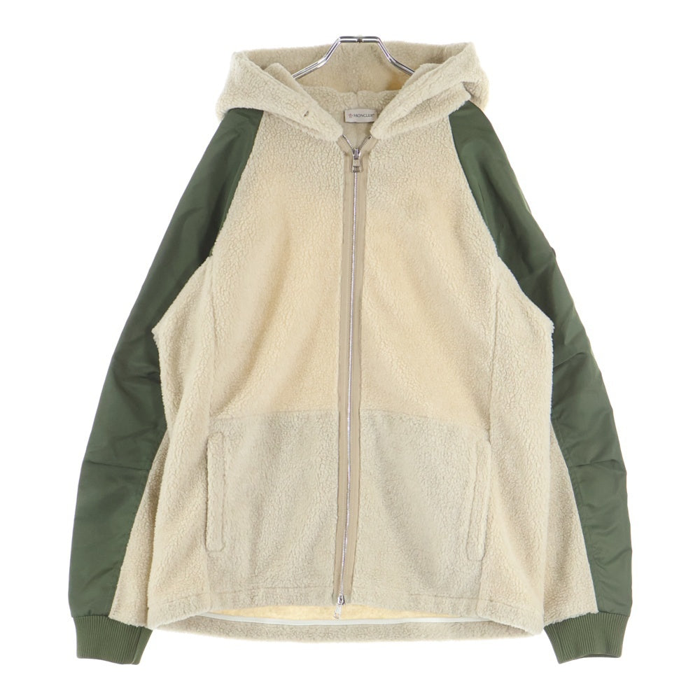 MONCLER(モンクレール) 21AW MAGLIA CARDIGAN マグリア ジップアップボアパーカー フーディー ベージュ/カーキ G20918G00014