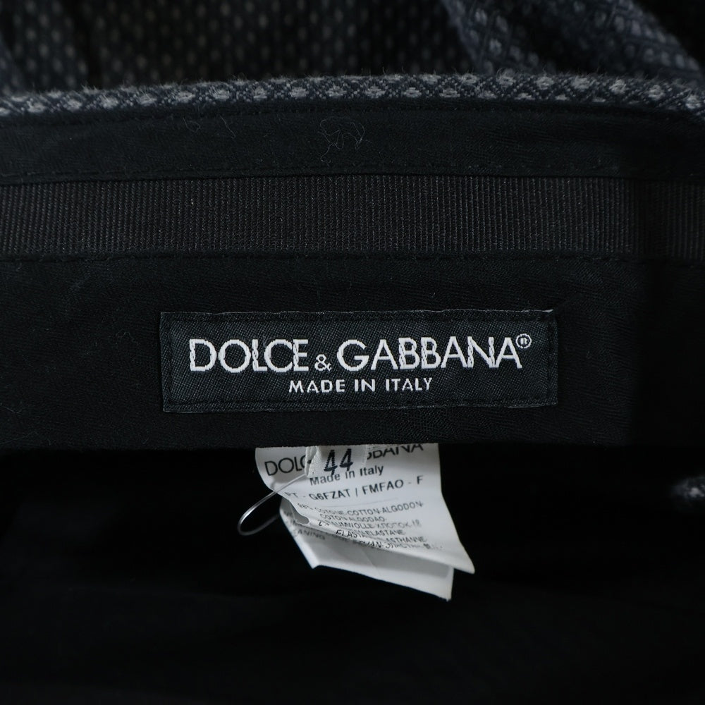 DOLCE & GABBANA(ドルチェアンドガッバーナ) イタリア製 コットンヘリンボーン マルチポケット テーパードパンツ グレー G6FZAT