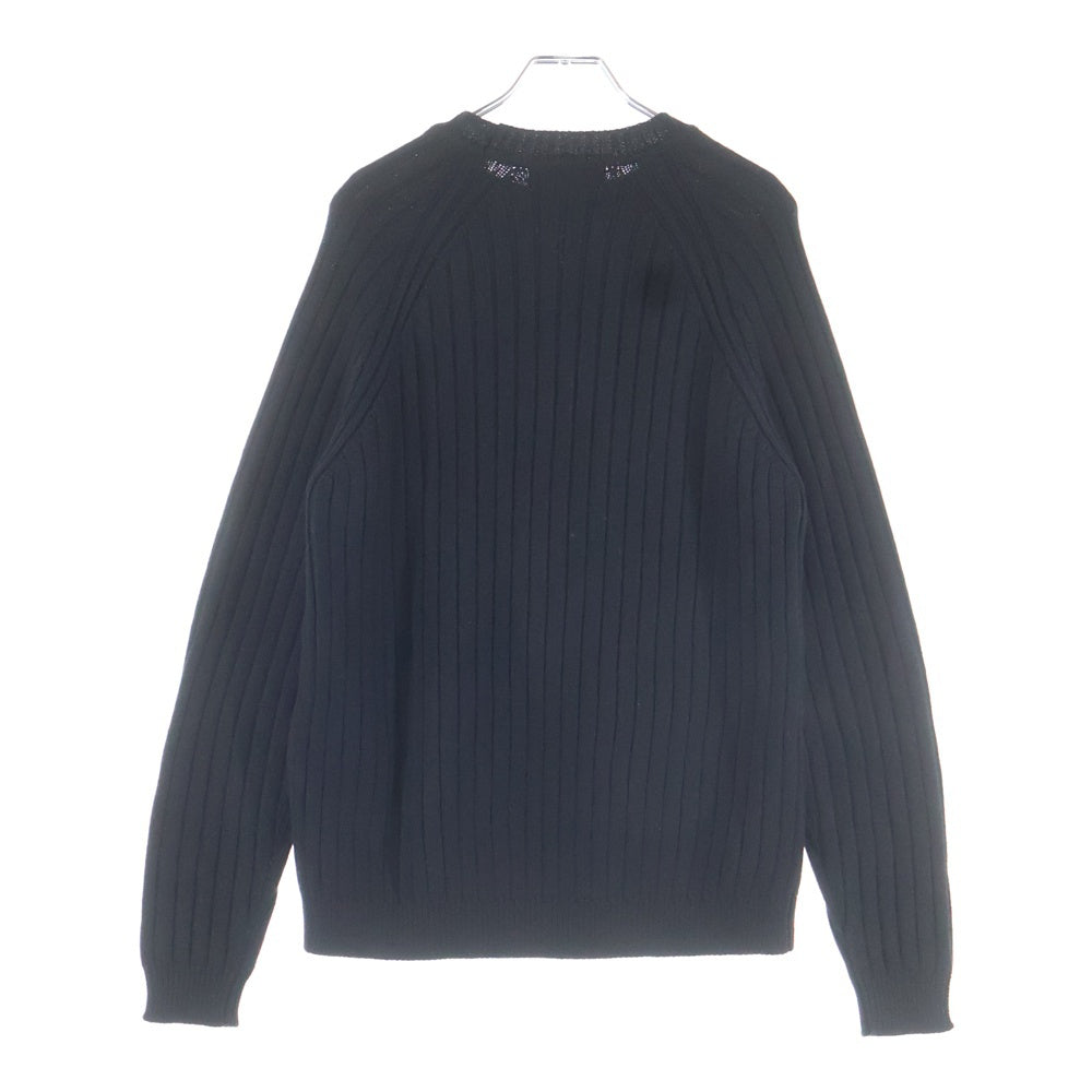 FENDI(フェンディ) 21AW フロントロゴエンブロイダリー クルーネックニットセーター ブラック FZY451 AH33