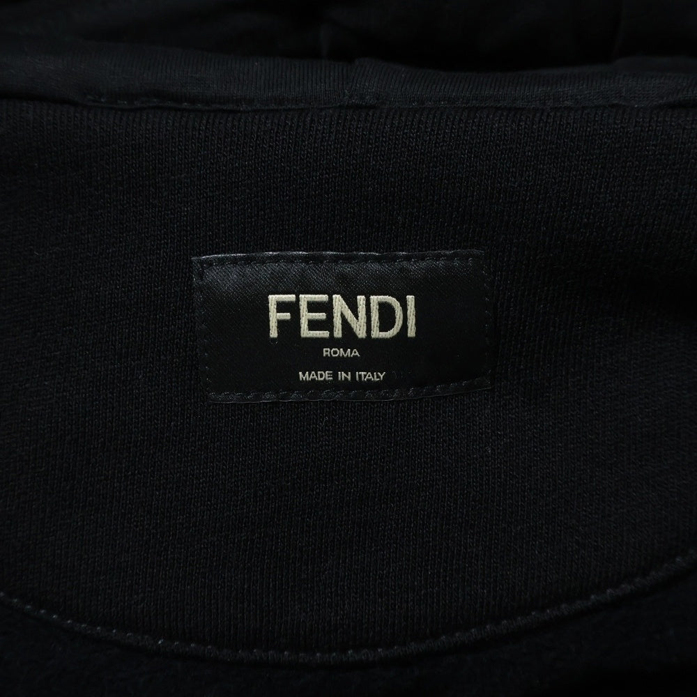 FENDI(フェンディ) ウール混 ラージドローストリング ジップアップフーディー パーカー ブラック FY0984 AHC3