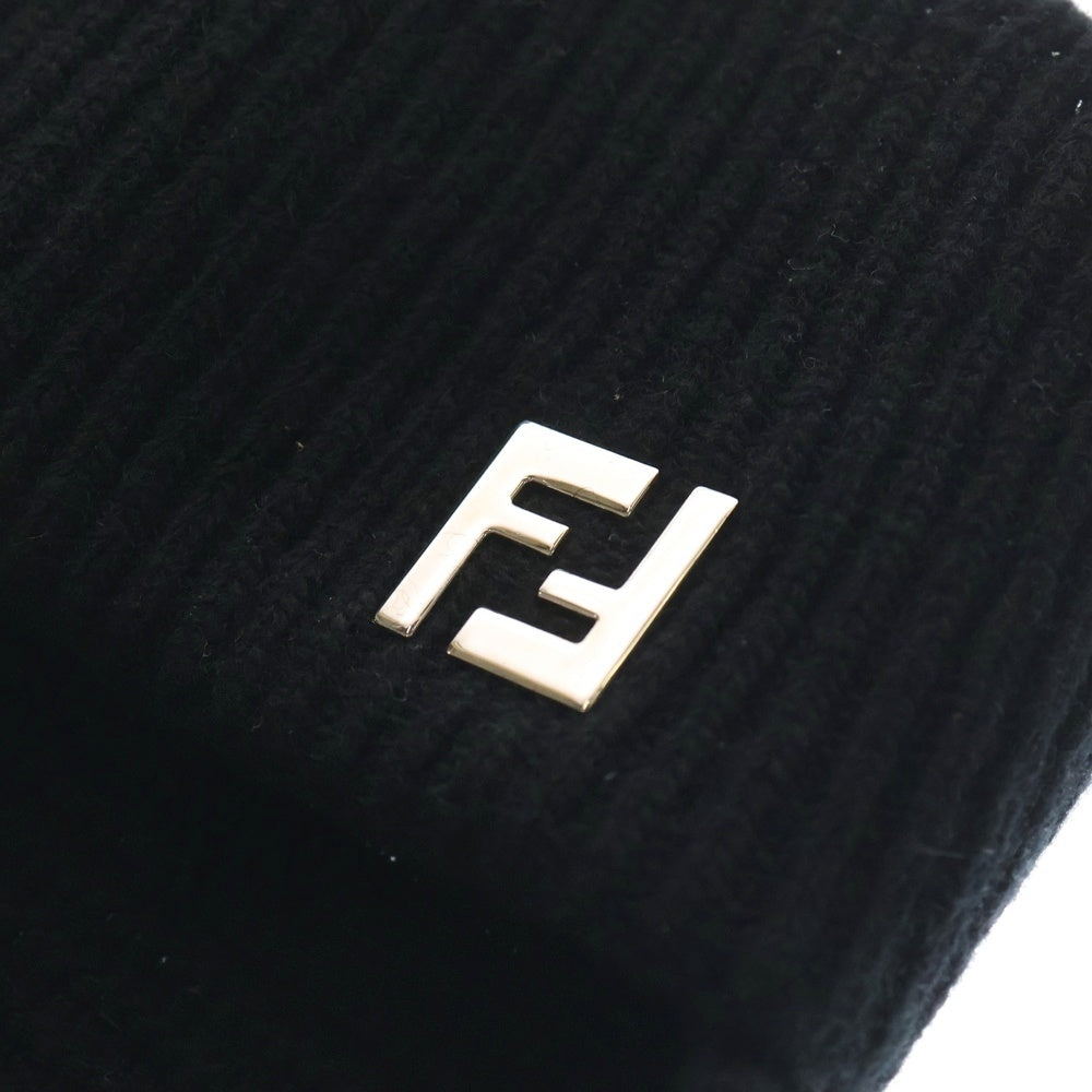 FENDI(フェンディ) EARMUFFS FFロゴ ウールニットイヤーマフ 耳当て ブラック FXQ884 APWO レディース