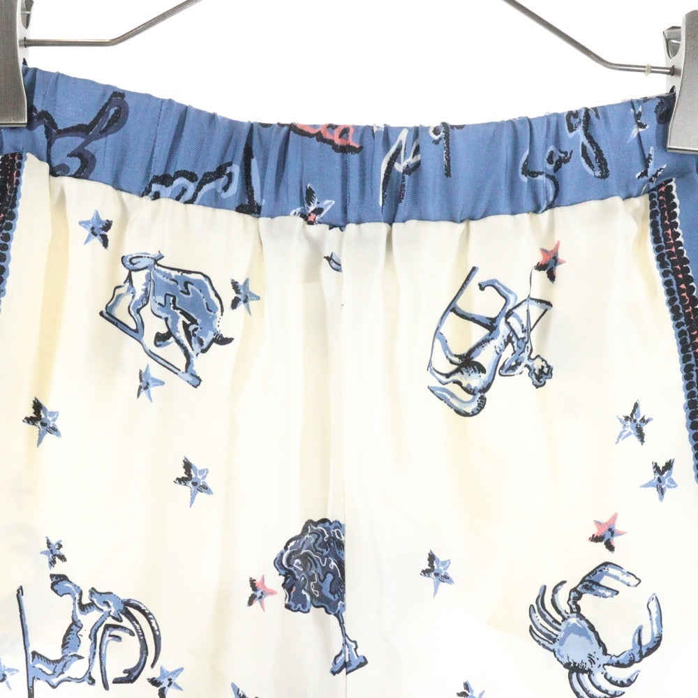 FENDI(フェンディ) ASTROLOG SILK SHORTS アストロログ 総柄プリント シルクショーツ ハーフパンツ ホワイト/ブルー FR6516 ANR4