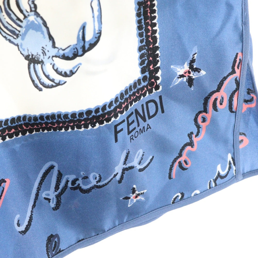 FENDI(フェンディ) ASTROLOG SILK SHORTS アストロログ 総柄プリント シルクショーツ ハーフパンツ ホワイト/ブルー FR6516 ANR4