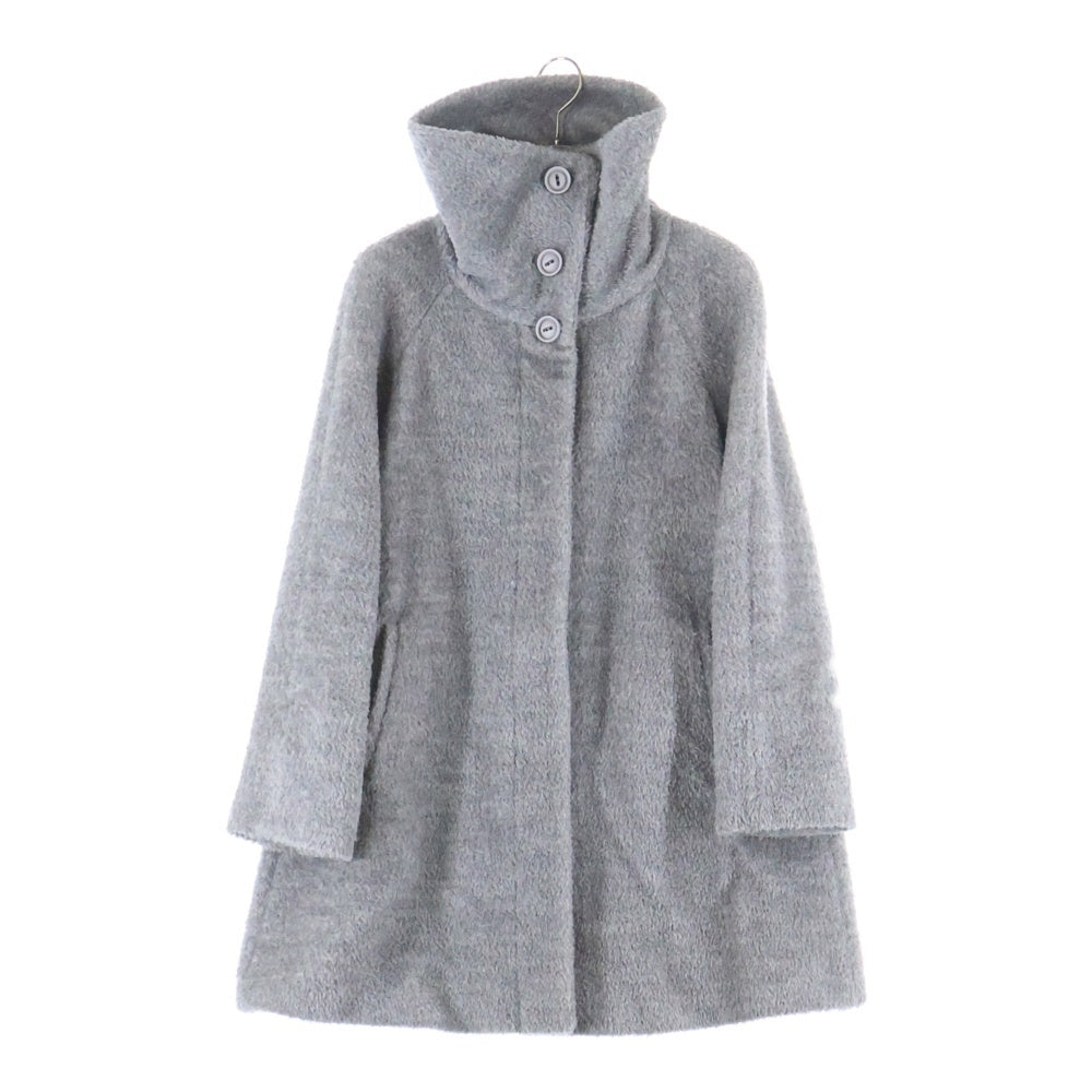 Max Mara(マックスマーラ) 6ボタン ハイネック アルパカ シャギーコート レディース グレー 60862543 07