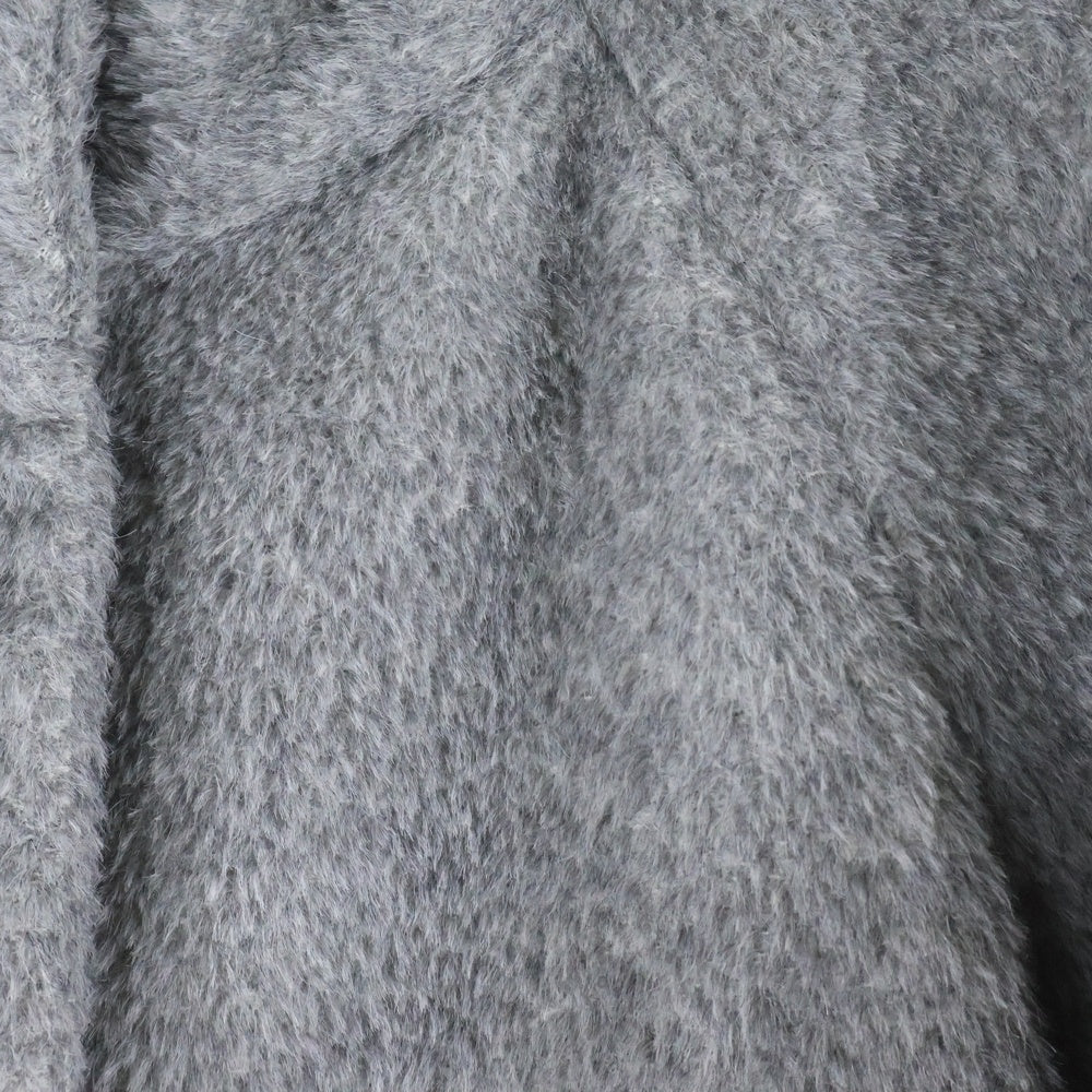 Max Mara(マックスマーラ) 6ボタン ハイネック アルパカ シャギーコート レディース グレー 60862543 07