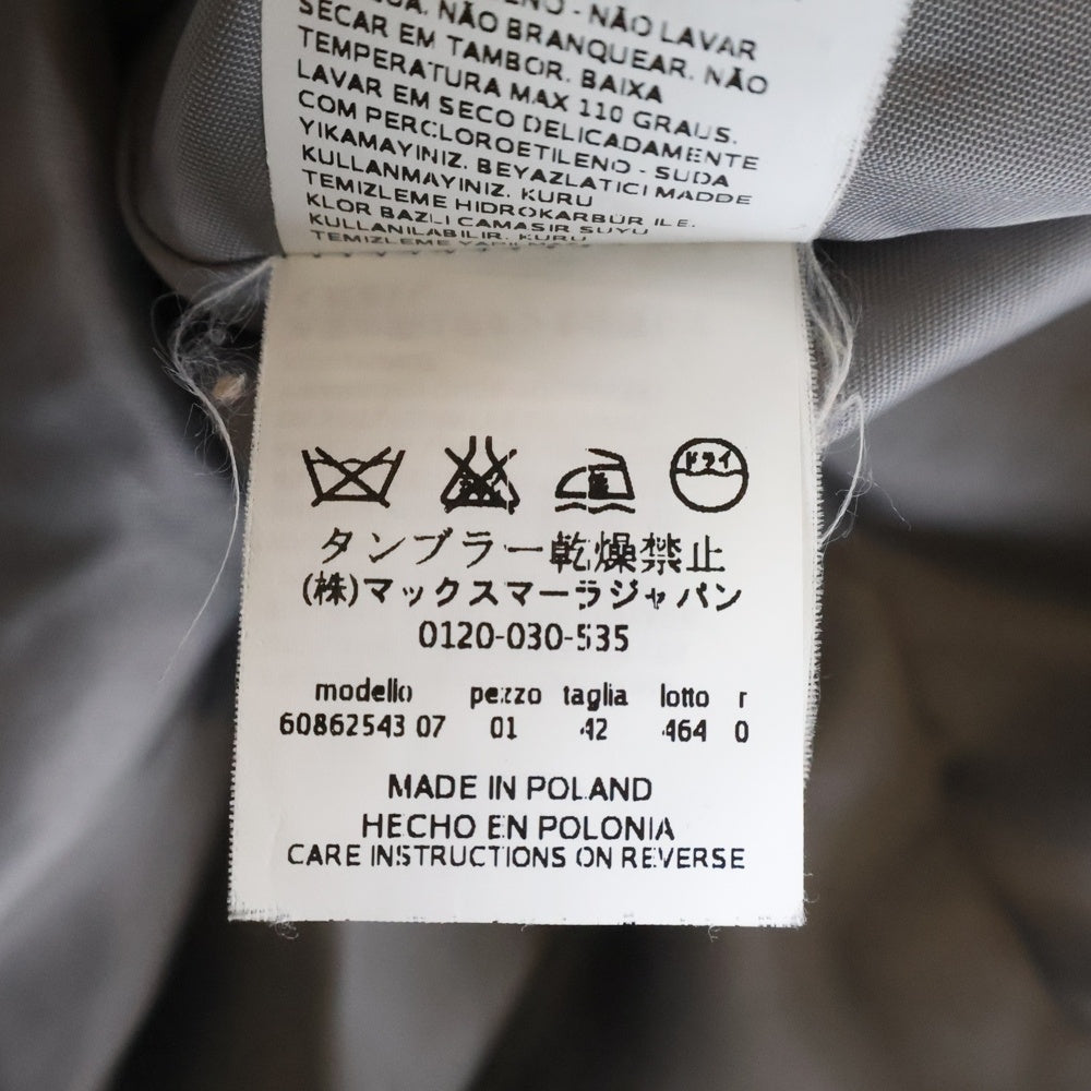 Max Mara(マックスマーラ) 6ボタン ハイネック アルパカ シャギーコート レディース グレー 60862543 07