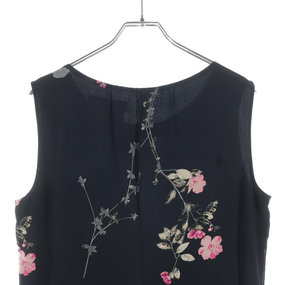 Max Mara(マックスマーラ) ピュアシルク 花柄 ノースリーブ ロングワンピース レディース ブラック