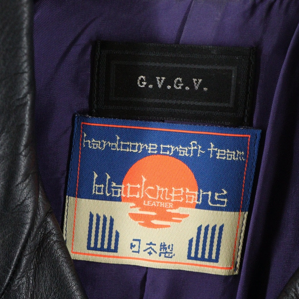 G.V.G.V.(ジーヴィジーヴィ) ×BLACK MEANS ブラックミーンズ ダブルライダースジャケット ブラック GV1231017 レディース