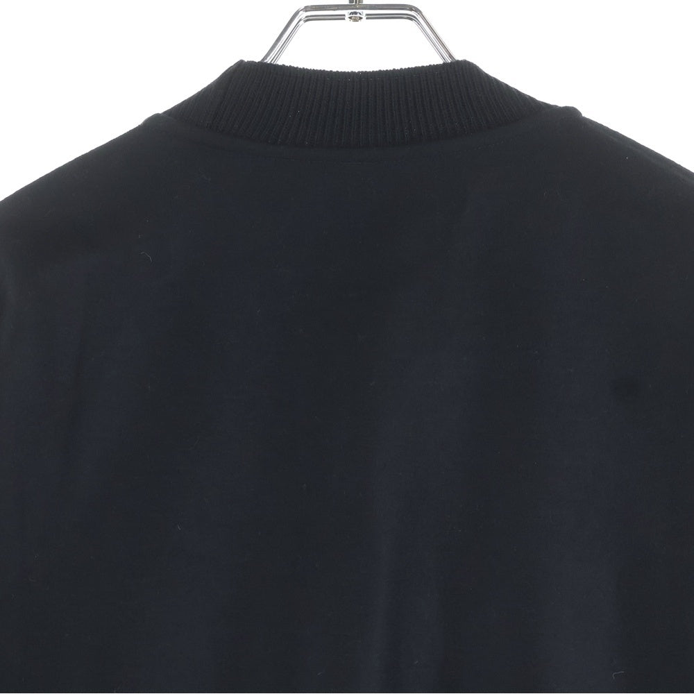 JIL SANDER(ジルサンダー) 25AW WOOL MELTON CREW-NECK SWEATSHIRT ウールメルトン クルーネック スウェット トレーナー ブラック J22GU0112 J40045
