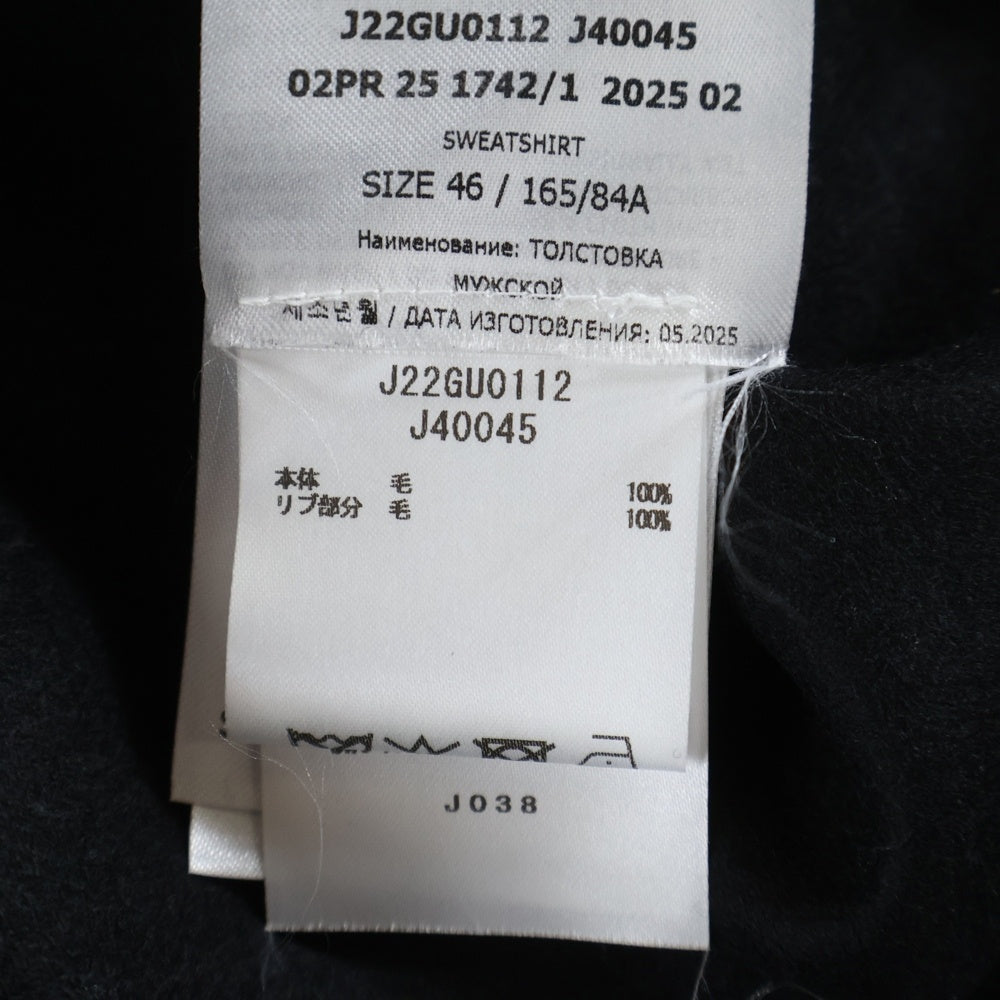 JIL SANDER(ジルサンダー) 25AW WOOL MELTON CREW-NECK SWEATSHIRT ウールメルトン クルーネック スウェット トレーナー ブラック J22GU0112 J40045