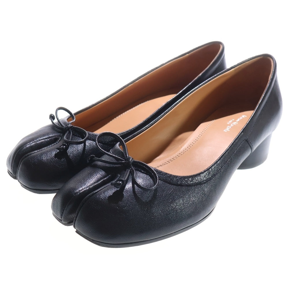 Maison Margiela(メゾンマルジェラ) 23SS TABI BALLERINA タビ バレリーナ レザー ヒールパンプス ブラック レディース S58WZ0044 P3753