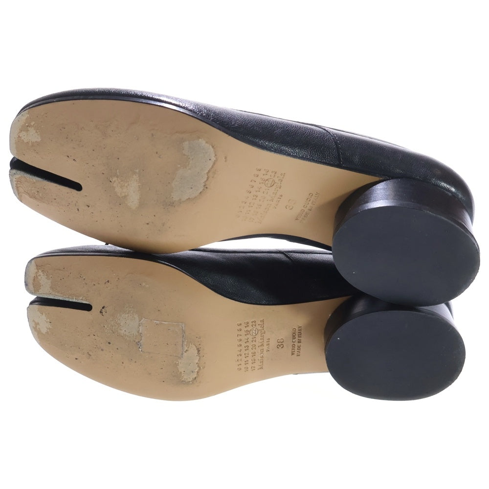 Maison Margiela(メゾンマルジェラ) 23SS TABI BALLERINA タビ バレリーナ レザー ヒールパンプス ブラック レディース S58WZ0044 P3753