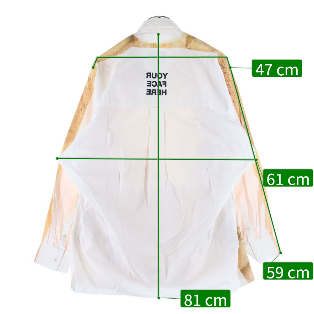 doublet(ダブレット) 20SS FACEOUT TOURIST SHIRT フェイスアウト ツーリスト レギュラーカラー ロングスリーブ 長袖シャツ ブラウン/ホワイト 20SS195SH71