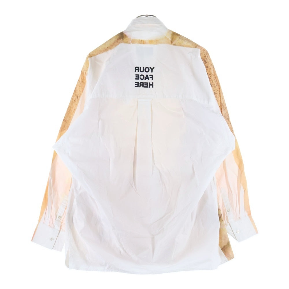 doublet(ダブレット) 20SS FACEOUT TOURIST SHIRT フェイスアウト ツーリスト レギュラーカラー ロングスリーブ 長袖シャツ ブラウン/ホワイト 20SS195SH71