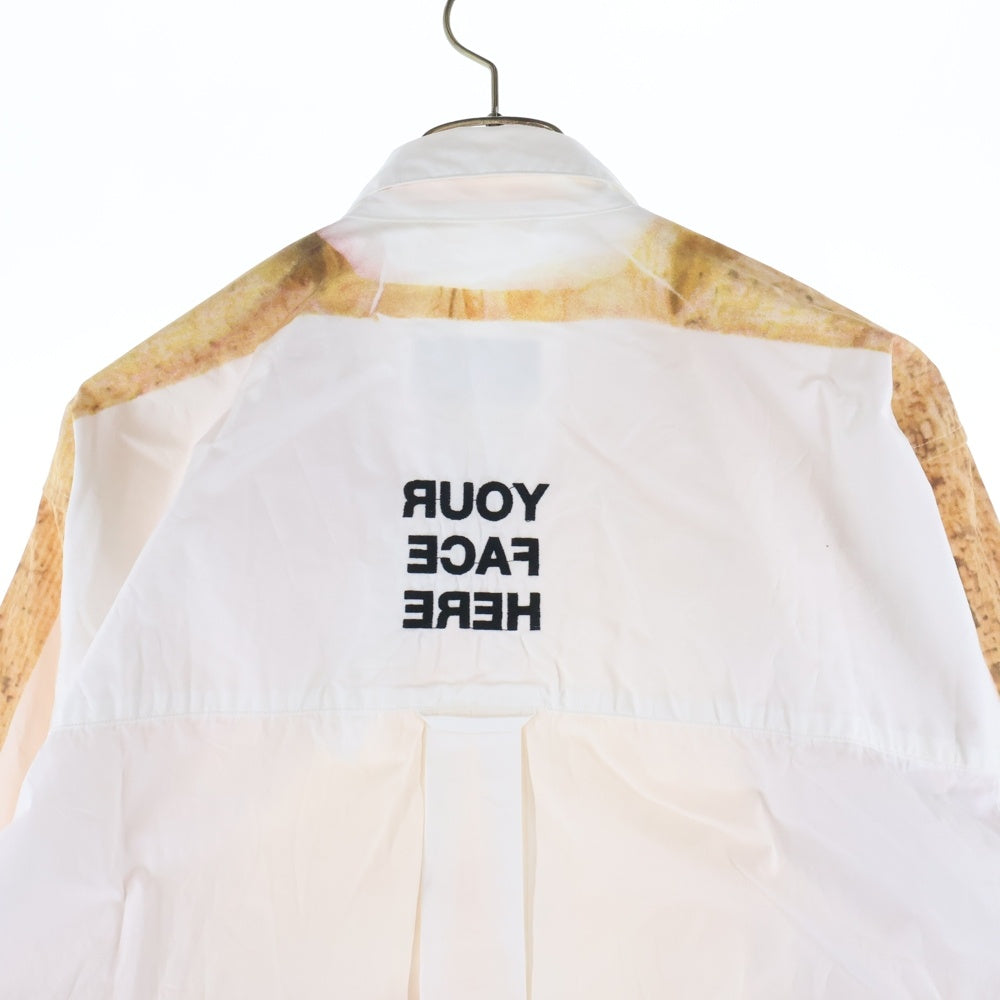 doublet(ダブレット) 20SS FACEOUT TOURIST SHIRT フェイスアウト ツーリスト レギュラーカラー ロングスリーブ 長袖シャツ ブラウン/ホワイト 20SS195SH71
