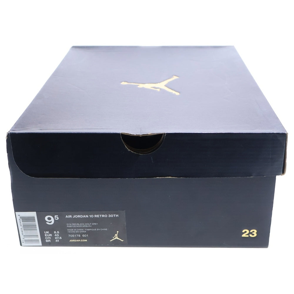 NIKE(ナイキ) 【観賞用 2014年製】AIR JORDAN 10 RETRO 30TH BULLS OVER BROADWAY エアジョーダン 30周年 ブルズオーバーブロードウェイ ミッドカットスニーカー 705178-601