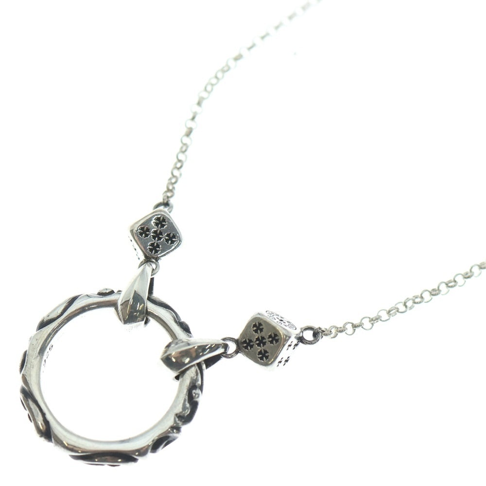 CHROME HEARTS(クロムハーツ) EYWR LOOP DICE DBL アイウェア ループ ダイス ダブル シルバー ネックレス シルバー