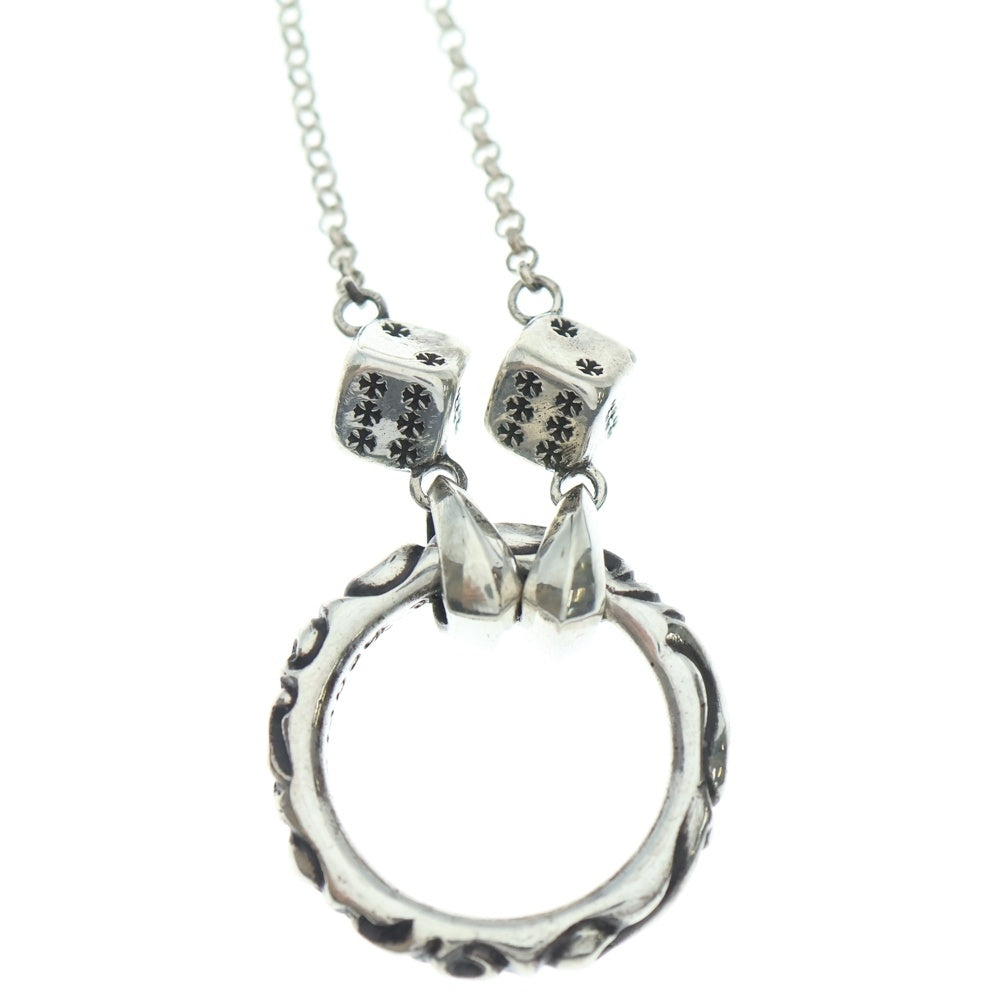 CHROME HEARTS(クロムハーツ) EYWR LOOP DICE DBL アイウェア ループ ダイス ダブル シルバー ネックレス シルバー