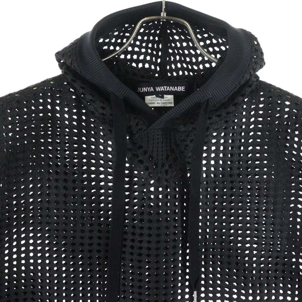 JUNYA WATANABE COMME des GARCONS(ジュンヤワタナベ コムデギャルソン) 24SS AD2023 メッシュ ノースリーブ プルオーバーフーディー パーカー ブラック JM-N006