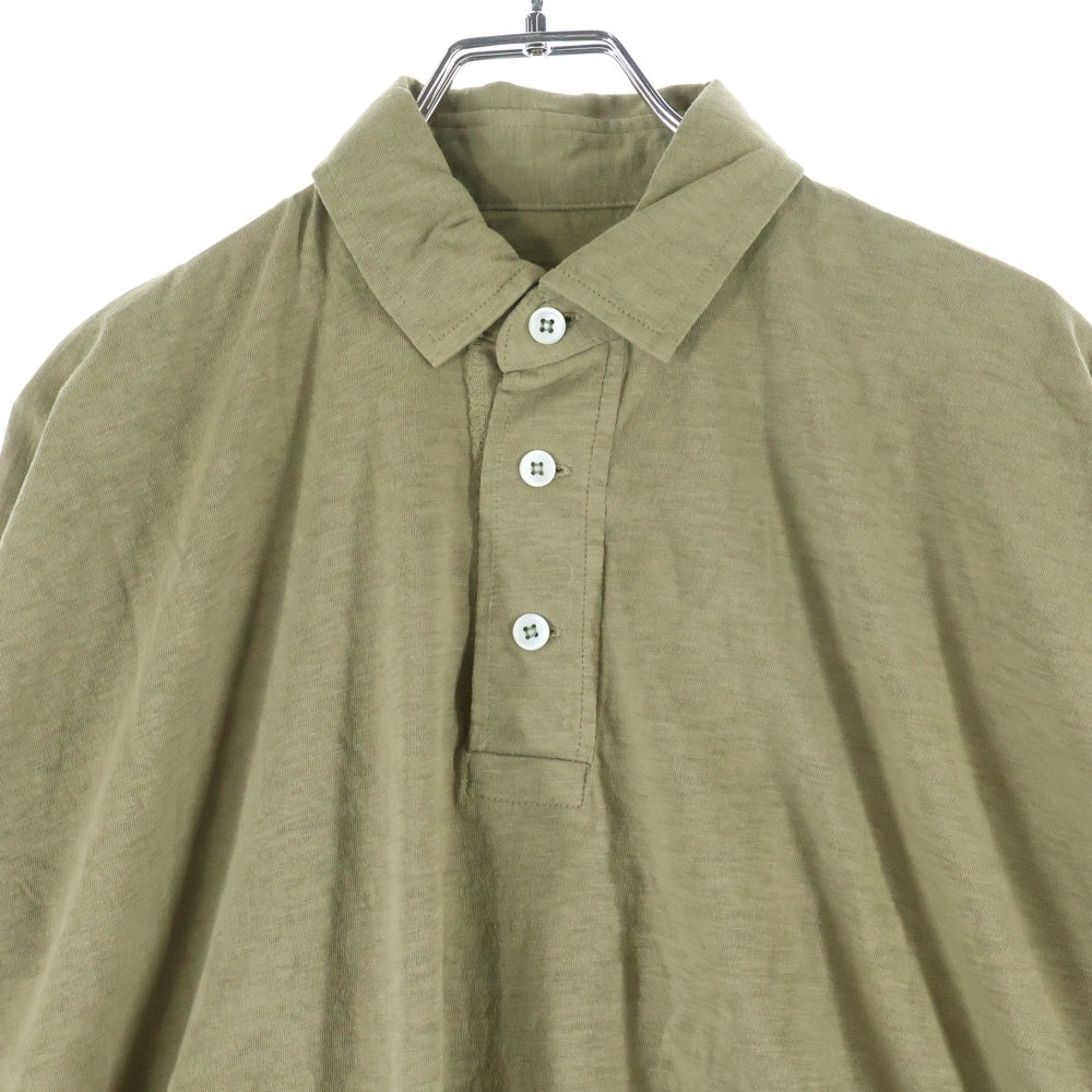 45RPM(フォーティーファイブアールピーエム) コットン オーバーサイズ 長袖ポロシャツ カーキ 50270381-62-00