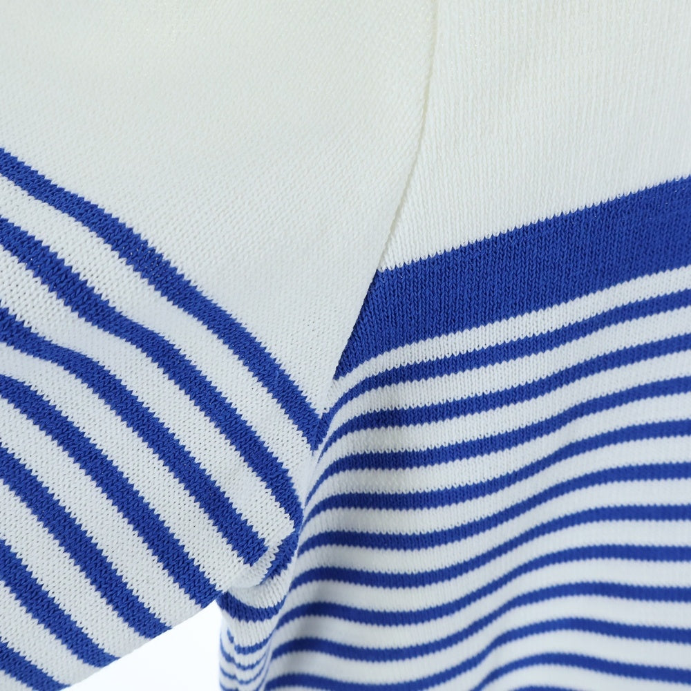DIGAWEL(ディガウェル) Border Sweater リブ クルーネック ボーダーニットスウェット セーター ブルー/ホワイト