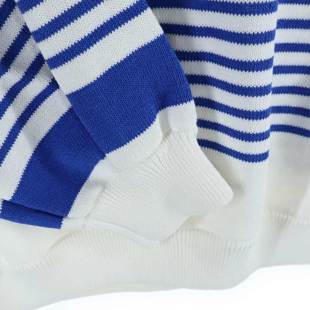DIGAWEL(ディガウェル) Border Sweater リブ クルーネック ボーダーニットスウェット セーター ブルー/ホワイト