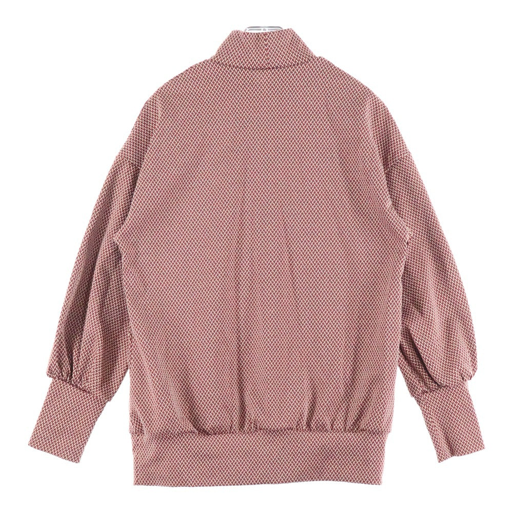 Robes&Confections(ローブスコンフェクションズ) 22AW Herringbone Jacquard Jersey High Neck T-shirt ヘリンボーン ジャガード ジャージーハイネック 長袖Tシャツ カットソー レッド HRC-T02-511