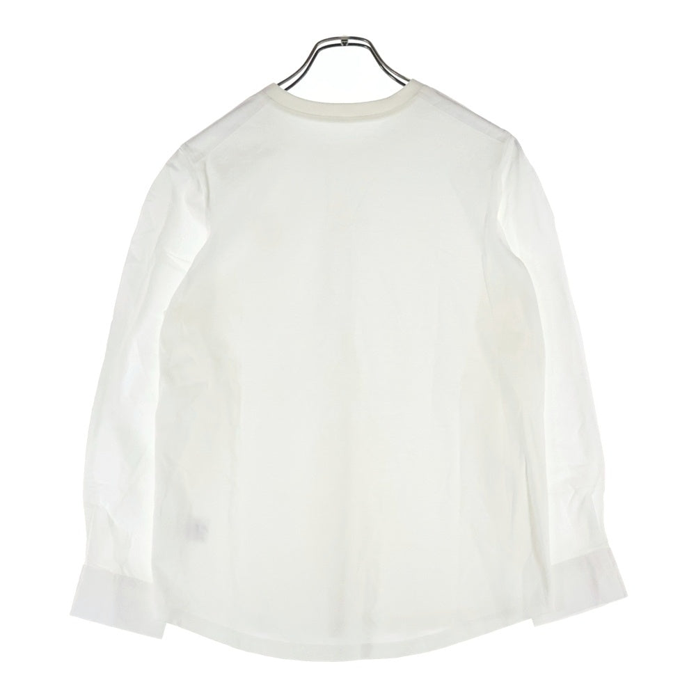 NO BRAND(ノーブランド) ANDHUE アンドヒュー シャツ切替 クルーネック 長袖Tシャツ カットソー ホワイト 13285039