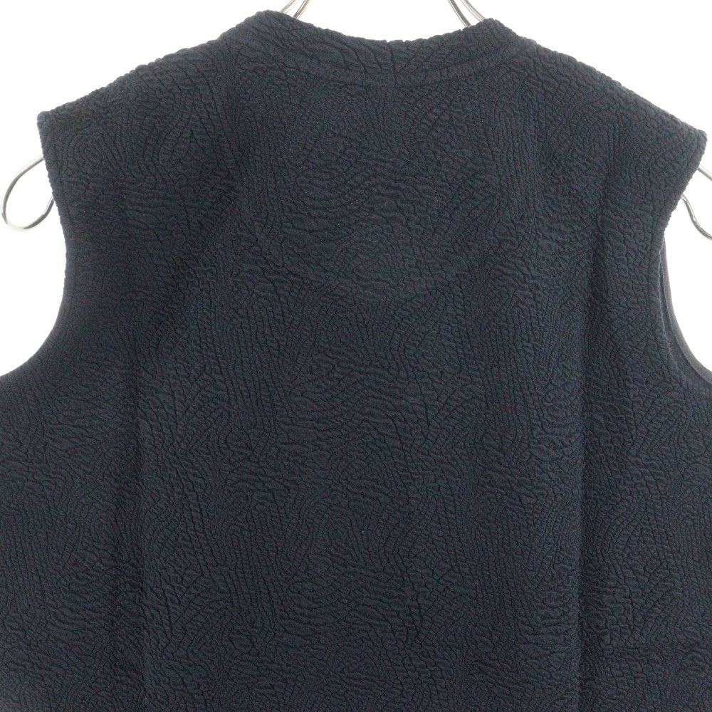 08sircus(ゼロエイトサーカス) 23SS Jacquard jersey sleeveless top ジャガードジャージー スリーブレストップ ブラック S23SS-TS05
