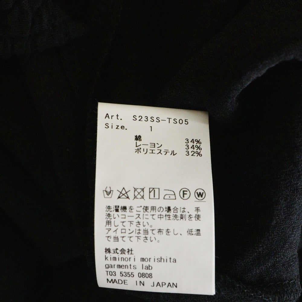 08sircus(ゼロエイトサーカス) 23SS Jacquard jersey sleeveless top ジャガードジャージー スリーブレストップ ブラック S23SS-TS05