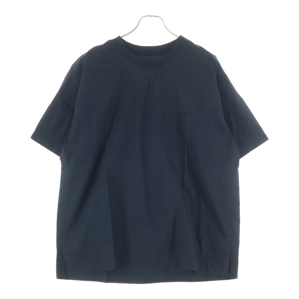 Robes&Confections(ローブスコンフェクションズ) 23SS Crinkle Broadcloth T-shirt クリンクル ブロードクロース クルーネック 半袖Tシャツ カットソー ブラック IRC-B11-001