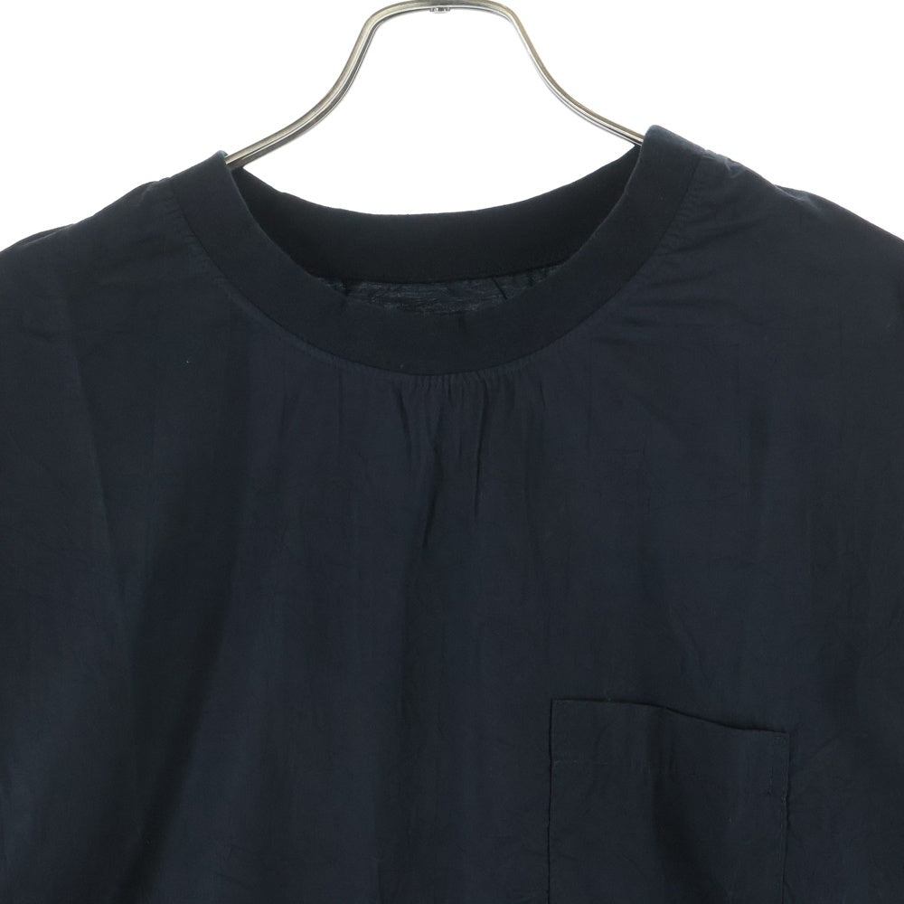 Robes&Confections(ローブスコンフェクションズ) 23SS Crinkle Broadcloth T-shirt クリンクル ブロードクロース クルーネック 半袖Tシャツ カットソー ブラック IRC-B11-001