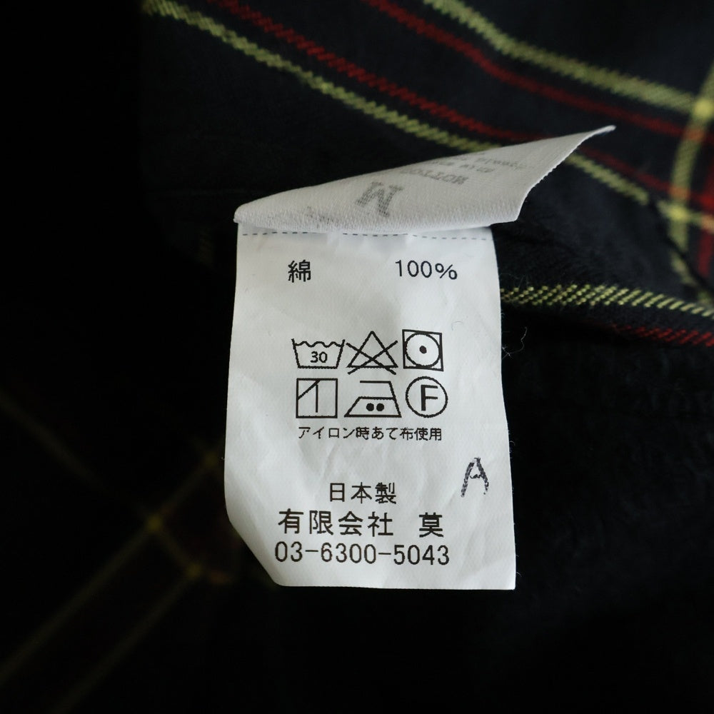 CORONA(コロナ) コットン ダメージ加工 長袖チェックシャツ ブラック
