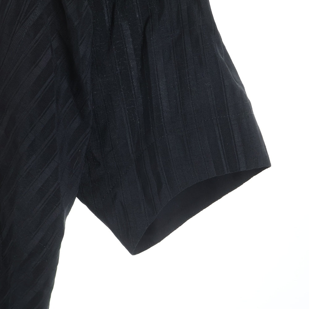 Mame Kurogouchi(マメ クロゴウチ) 21SS Nep Stripe Hooded Anorak ネップストライプ フーデッドアノラック プルオーバージャケット レディース ブラック MM21SS-JK034