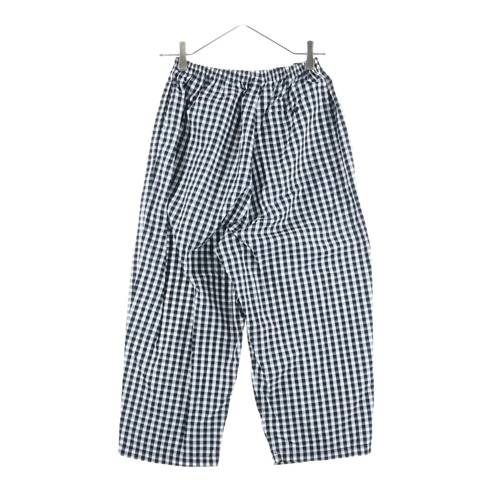 Porter Classic(ポータークラシック) GINGHAM CHECK PEACE PANTS ギンガムチェック ピース ドローストリング パンツ ブラック