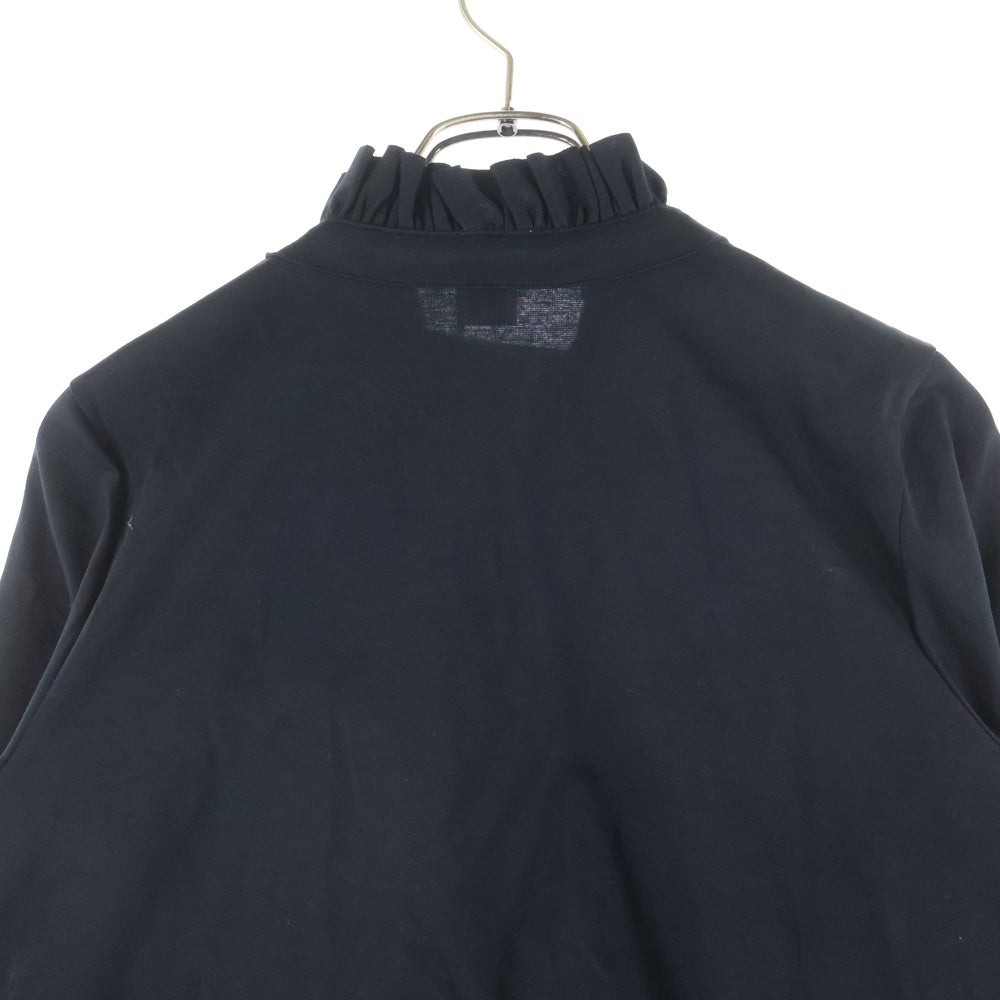 NOIR KEI NINOMIYA(ノワール ケイニノミヤ) 22SS AD2021 コットン フリル ラッフルトリム テーラードジャケット レディース ブラック 3I-T019