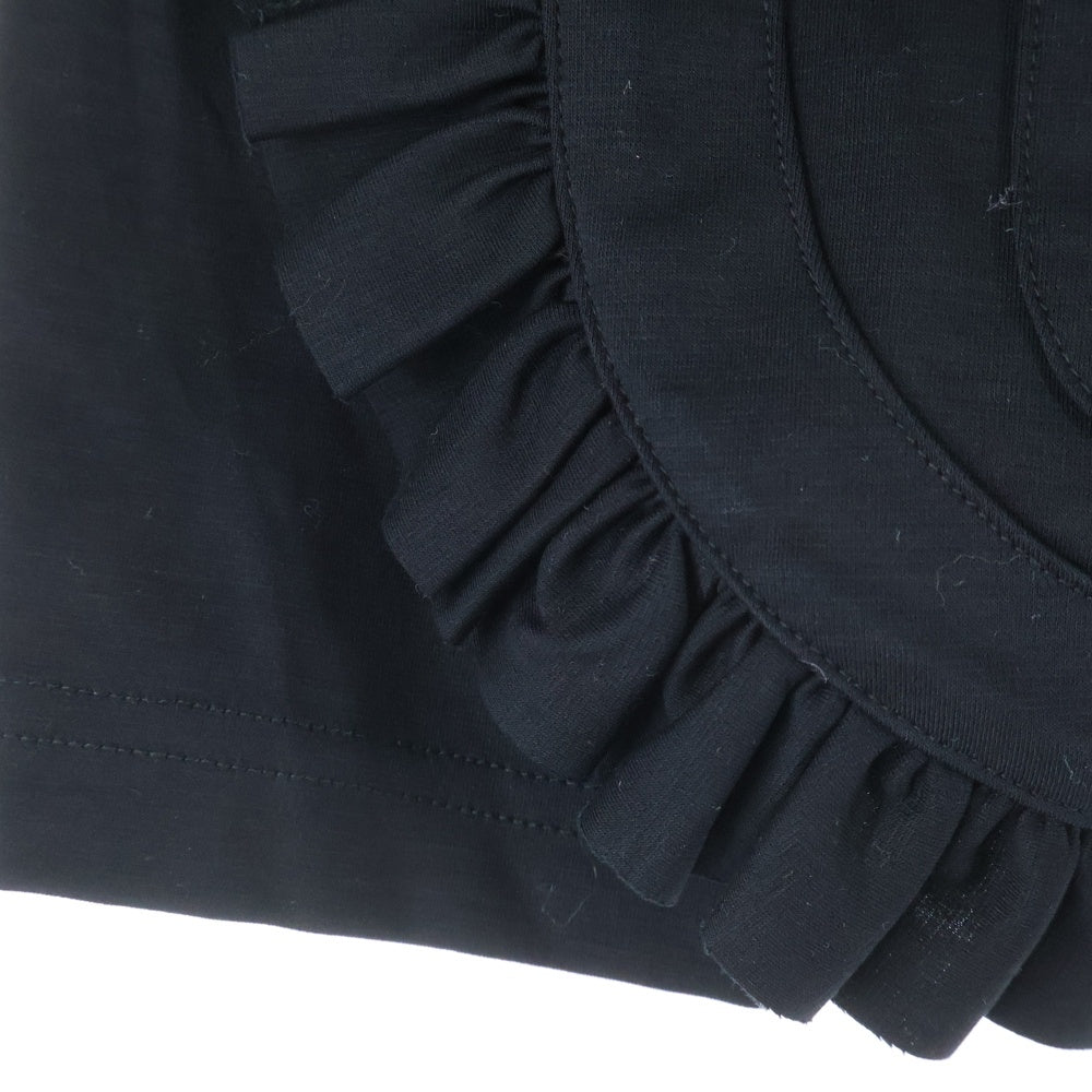 NOIR KEI NINOMIYA(ノワール ケイニノミヤ) 22SS AD2021 コットン フリル ラッフルトリム テーラードジャケット レディース ブラック 3I-T019