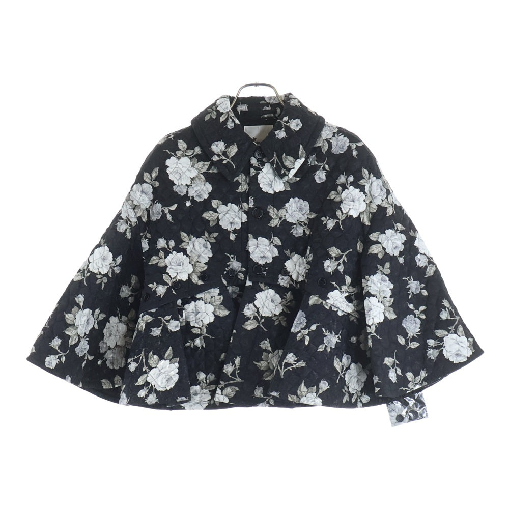 NOIR KEI NINOMIYA(ノワール ケイニノミヤ) 22AW AD2022 花柄 キルティング スカートレイヤード ジャケット レディース ブラック 3J-J013