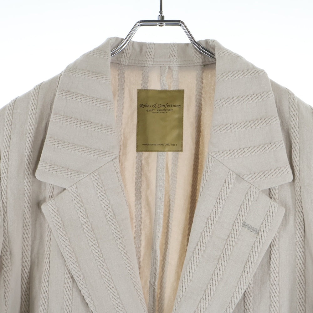 Robes&Confections(ローブスコンフェクションズ) 24SS Cotton Rope Jersey Single Boxy Jacket コットンロープジャージー シングルボクシージャケット ベージュ KRC-J02-014