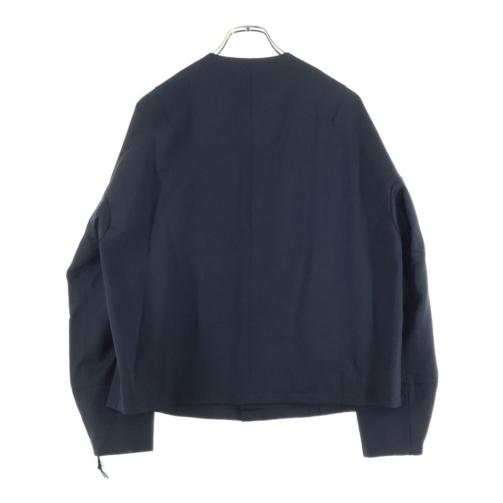 SISE(シセ) 22AW NO COLLER BLOUSON JACKET ノーカラー スナップボタン ブルゾン ジャケット ブラック NA-JK-03