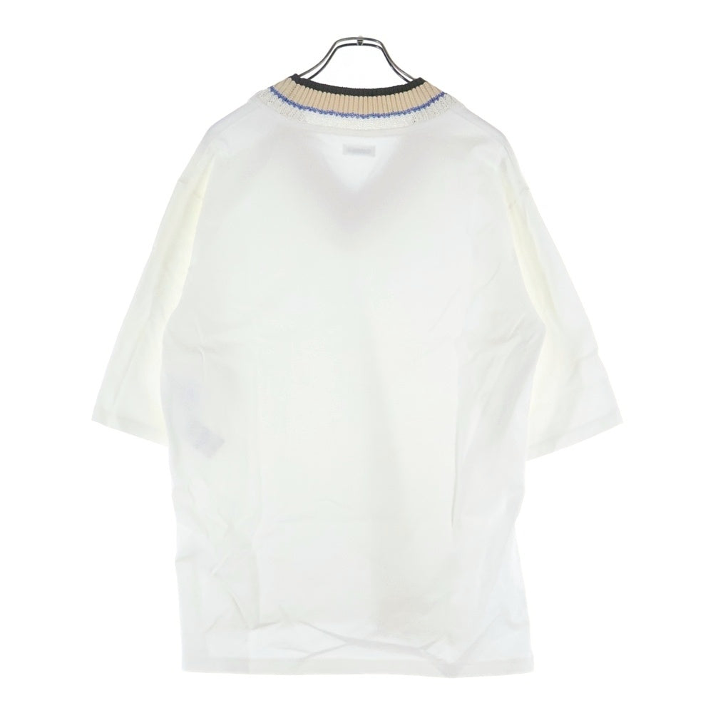 COOHEM(コーヘン) KNIT COMBI P/O ニットコンビ Vネック 半袖Tシャツ カットソー ホワイト 11-212-015