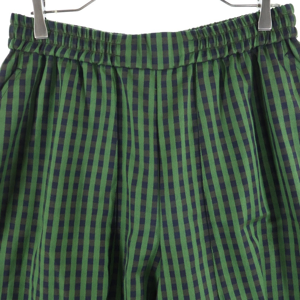 SISE(シセ) STRIPE HALF PANTS ストライプ ドローストリング ハーフパンツ グリーン YS-PT-03